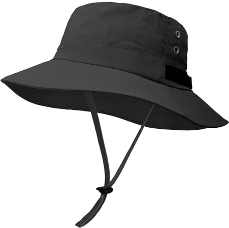 Sun Bucket Hat for Men Women Fishing Beach Safari Hats for Golf Hiking Hunting Outdoor UPF 50+ Black