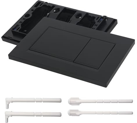 Für Geberit Betätigungsplatte SIGMA 30,Kunststoff Drückerplatte WC spülkasten ersatzteile modell,Doppelbetätigungsplatte,Einfache Version,2Clips auf der Rückseite 24.5cm*16.5cm (Mattschwarz)