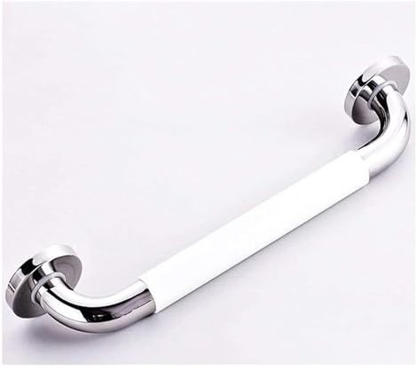 Agarraderas Barra de apoyo for ducha de baño, pasamanos de acero inoxidable cromado pulido con agarre antideslizante de nailon for bañera(Light Green,48Cm)