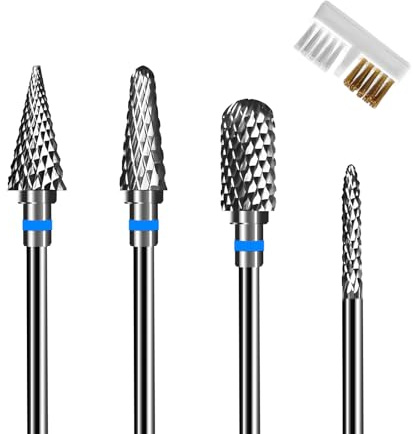 4 punte per fresa per unghie, 2,35 mm, universali, per manicure, pedicure, tagliaunghie, per rimuovere le unghie in gel, per cuticole