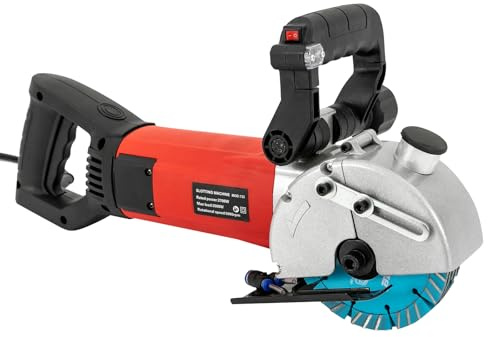 Scanalatrice da parete professionale da 2700 W, con laser e aspirazione, fresatrice per cavi, per calcestruzzo, marmo, mattoni, profondità massima 42 mm, 5000 giri/min, con cassetta degli attrezzi e