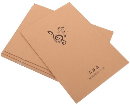 Didiseaon Carnet de Musique Créatif Khaki 10 Pièces 18 Pages Intérieures en Papier Portable pour Prise de Notes et Pratique Musicale DIY