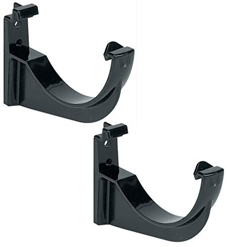 FLOPLAST 112mm Half Round Fascia Gutter Bracket - Black - Bag of 2