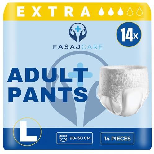 14 x Incontinence Pants Women and Men, Men and Women Diapers, Diapers for Adults, Breathable and Anti Leakage, Adult Nappies, 1 Pack of 14 | Ultra Absorption, Anti-Leakage, Soft-Stretch Waistband, Breathable, Discreet Fit, Adult Diapers, Large Size (1 Pack of 14)