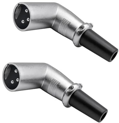 iYueMps 2 Stück 90 Grad 3Pin XLR Stecker Steckverbinder, XLR-M Stecker Audio Mic Mikrofonstecker XLR-Lötanschluss, XLR Kabelenden Löten Typ Adapter