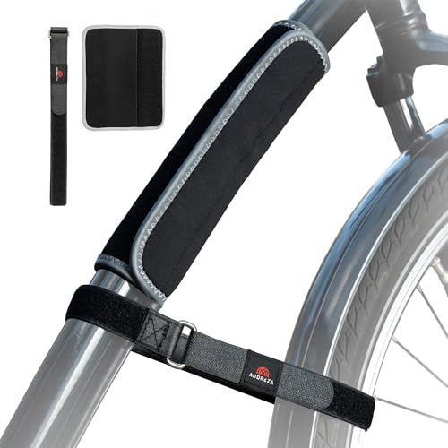 Set med cykelramsskydd och cykelhållarrem – set av neopren skyddsfodral och cykelstabilisatorrem – ramskydd – spännrem – cykeltillbehör – 2-delat set