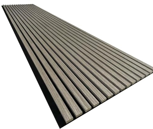 2x Akustikpaneele aus Holz in Walnuss dunkel - 240x61x2,1cm - Wandpaneele Echtholzfurnier mit Filz - Holzpaneele Wandverkleidung zum Kleben oder Anschrauben - Einfache Montage