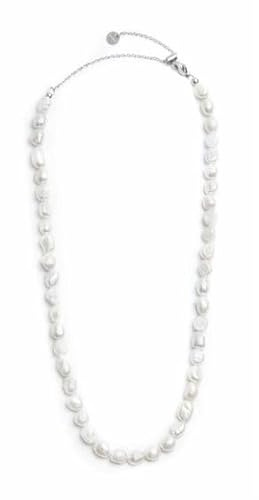 MARLU' Collana con perle di fiume masticate 30CN0006-W (Acciaio colore acciaio)