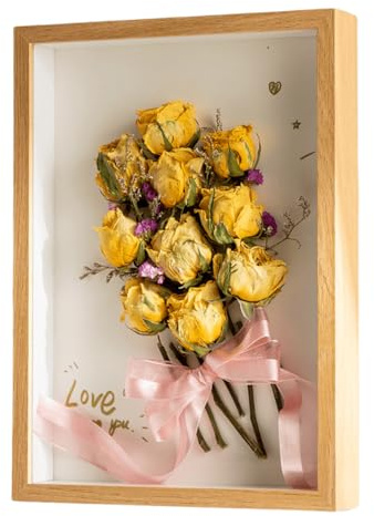 marysgift Shadow Box Frame 15x20 cm Deep Picture Frames 3 cm Inner Depth Wooden Shadow Box for Baby Wedding Favours Photos Flowers Tickets (Wooden,8)