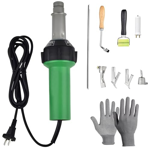 Pistola de Soldadura de Aire Caliente, Máquina de Soldadura de Plástico de 1600 W, Pistola de Soldadura de Aire Caliente para Plástico, Con Boquilla de Soldadura Plana y Rodillos para Máquina