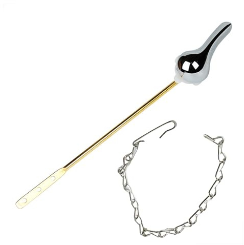 Vynetra Palancas de repuesto para tanques de inodoro, con cadena de aleta, mango de montaje frontal universal