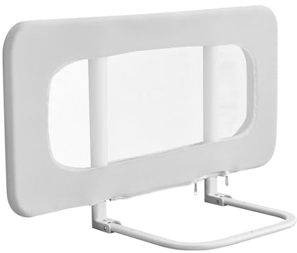 VEVOR Barrière de Sécurité de Lit pour Enfants, Longueur 80 cm, Barrière de Lit pour Tout-Petits, avec Tube en Fer Renforcé, Tissu Oxford, Hauteur Réglable 45-67 cm, pour Épaisseur de Matelas 5-30 cm