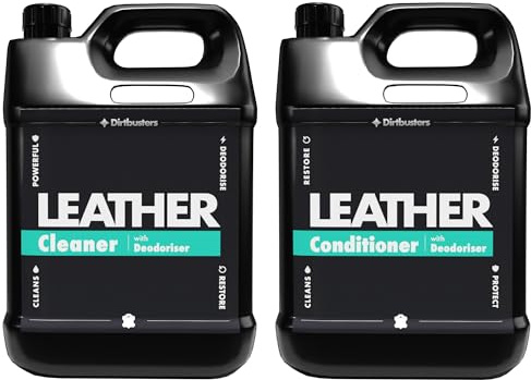 Dirtbusters Leather Cleaning And Conditioner Kit, Clean, Protect, Condition, Restore & Deodorise Leather Sofas, Furniture, Shoes, Bags, Car Seats, Saddles & Tack (2x5L)