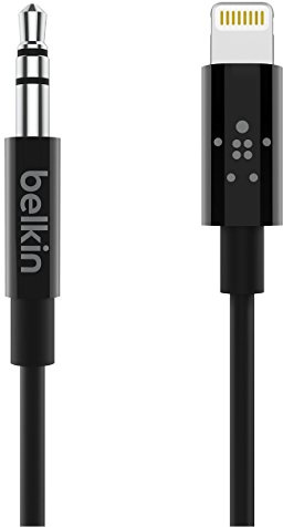 Belkin Audiokabel mit Lightning Connector, 1,8 m/3,5 mm – MFi-zertifiziertes Lightning-/AUX-Kabel für iPhone 13, 13 Pro, 13 Pro Max, 13 mini, 12, 12 Pro, 12 Pro Max, 12 mini, Schwarz