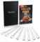 Rawford Doppel-Grillspieße Edelstahl – 30 cm | 8er Set für Fleisch & Gemüse | LFGB geprüft (TÜV) | Rutschfest & langlebig | Grillzubehör inkl. Pflegeanleitung & Pulled Pork E-Book