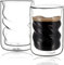 vevouk Isolierte Gläser Kaffeetassen 2er Set Doppelwandige Espressotassen Cappuccino Tee Spiralförmig Design Thermo-Gläser 240ml Thermo-Effekt
