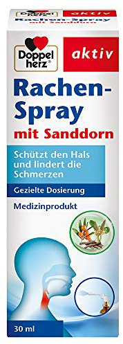 Doppelherz Rachenspray mit Sanddorn – Medizinprodukt – Schützt den Hals und lindert die Schmerzen – 30 ml