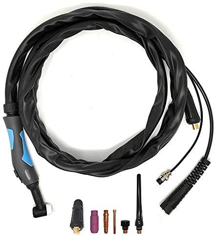 ELCAN Torcia di saldatura TIG SR26 da 4 metri con connettore 35-50 installato e connettore 10-25 extra, pistola o coppia saldare per macchina inverter ad alta frequenza