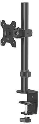 Hama Monitorhalterung für 1 Monitor 13 – 32 Zoll (Tisch Monitorhalter höhenverstellbar bis 40 cm, schwenkbar 180°, neigbar +/- 45°, Bildschirmhalterung 10 kg Traglast, VESA 75 x75, 100 x 100) schwarz