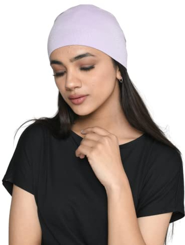SAKUCHI Chemo hattar solid sovmössa dam bambu mjuk huvudbonad cancerkeps kemo huvudbonader kvinnor, Lila, one size