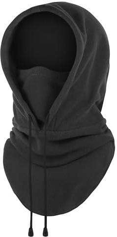 FEIKELUN - Cagoule thermique en polaire pour ski - Cache-cou pour hommes et femmes - Hiver - Écharpe de cou coupe-vent pour moto, pêche, marche, randonnée, sports de plein air, gris, Taille unique