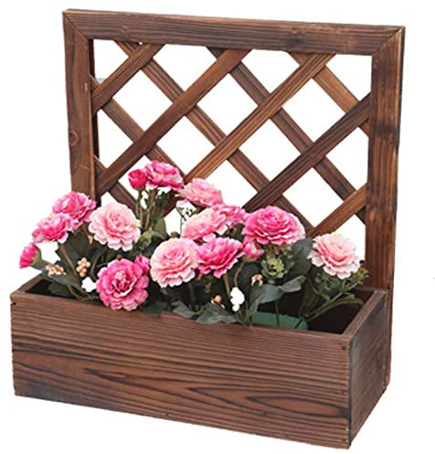 NOWLIN Vaso da fiori in legno massello a parete Decorazione da parete Cesto di fiori Balcone Cassetta per piantare piante verdi a parete Giardinaggio (A)