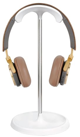 Pizsieat Support Casque Gamer Blanc avec Base Solide - Compatible avec AirPods Max, Beats, Bose, B&O, Sony, Sennheiser et Plus