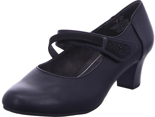 Jana Femme Escarpins Mary Jane avec lanières Vegan, Noir Nappa (Noir), 41 EU