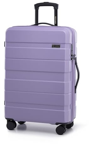 WITTCHEN Valigia Media Trolley Valigia Rigida in ABS Valigia Bagaglio Valigie con 4 Ruote Serratura a combinazione Maniglia telescopica Comodo Line Purple