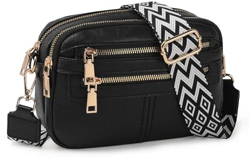 TANTOMI Crossbody Bags for Women, 6-Pockets Cross Body Purse, Vegan Leather Handbags Shoulder Bag for Travel, Gifts for Women
