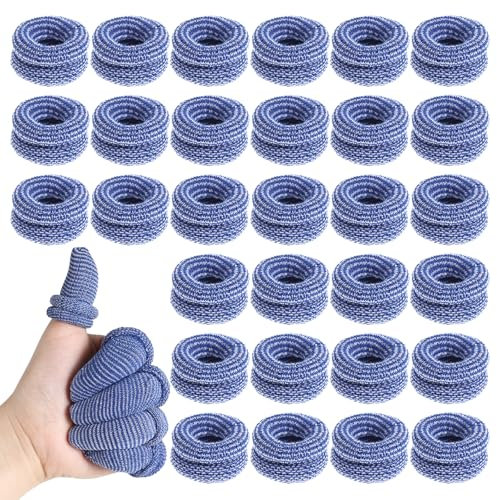 Giantree 30 Fingerverband, Fingerlinge Fingerschutz Fingerbett Fingerpflaster Fingerlinge Atmungsaktive Fingerhülsen Finger Bandage Fingerkuppenschutz für Arbeit Küche Garten(Blau)