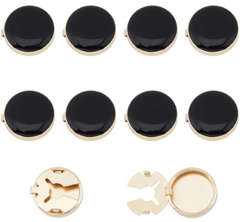 NBEADS 10 Pcs Brass Button Covers, Golden, Round, Sewing Buttons, 18mm, Pack of 10