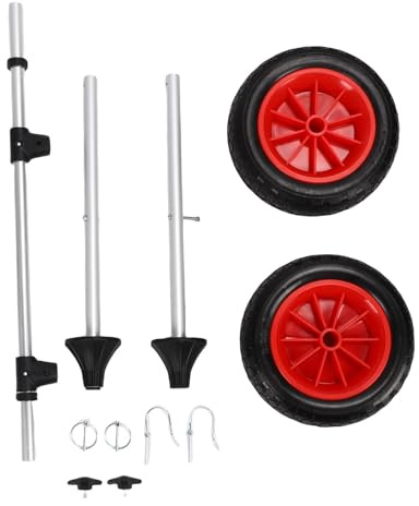 AKLOSIPY Kajakvagn Dolly Trolley Foldbar Marine Trailer med 10in Solid Puncture-Proof Däck Justerbart Bredd Toppskumskydd för Kajakkanot Små Båtar