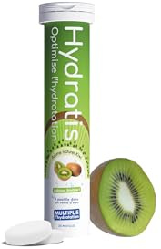 HYDRATIS - Pastilles Hydratation Electrolytes - Kiwi - Améliore l'Hydratation et Favorise l'Énergie - Formule Isotonique - Sport, Récupération, Bien-être - 1 tube (20 Pastilles)