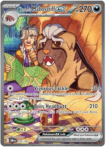 Arven's Mabosstiff ex 235/182 Special Illustration Rare Pokemon Card | Destined Rivals | Pokemon TCG Scarlet & Violet Series | Titan Authenticated