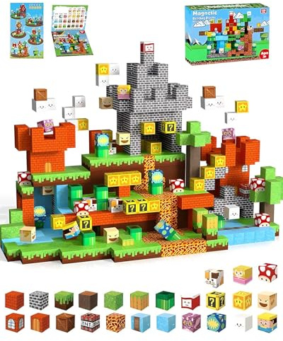 Onalix 150 Pezzi Costruzioni Magnetiche per Bambini, Blocchi Magnetici 3D Giocattoli Educativi STEM, Giochi di Costruzione Montessori 3 4 5 6 7 8 9 10 Anni, Regalo Creativo per Bambini e Bambine