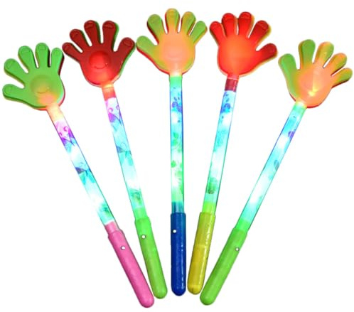ROMISBABA Aplausos Luminosos Accesorio para Animar Eventos 5 Piezas de Plástico Cinco Dedos, Ruidosos y Divertidos Color Aleatorio para Fiestas de Cumpleaños y Bodas