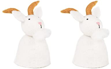 ETC Baden dekorativer niedlicher Eierwärmer Ziegenbock cremeweiß mit Bart (2)