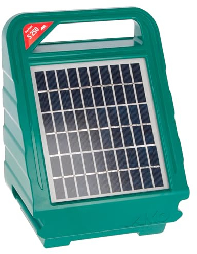AKO Sun Power S 250, Weidezaungerät Classic, 12 V Solargerät, Input 0.40 J, max. Spannung 10.500 V, für Zäune bis 3 km, 5 Jahre Garantie, Made in Germany
