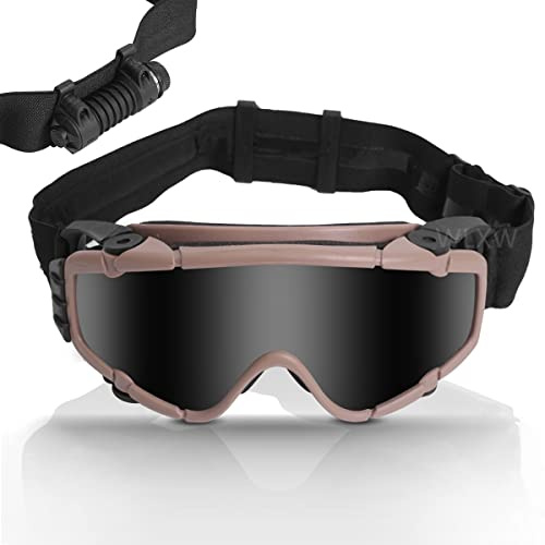 Airsoft Anti-Fog Goggles with Fan Anti-Dust Adjustable Outdoor Tactical Paintball BB Ball Safety Glasses Eyewear with 2 Lens,B
