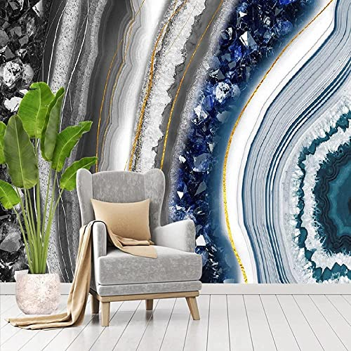Fototapete - Moderne Abstrakte Dreidimensionale Marmor-Onyx-Wandaufkleber, Große Tapete, Wasserdichtes 4D-Seidengewebe, Uv-Wandpaneel, Dekoration Für Tv-Hintergrund/Wohnzimmer/Schlafzimmer/Esszimme