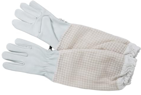 BIENE24 Imkerhandschuhe Classic mit Atmungsnetz Handschuhe Bienen Imkerei Insekten S M L XL XXL, M (8)