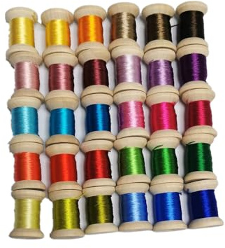 30 bobinas de hilo de seda natural de morera para bordar a mano, 20-22m por color para manualidades