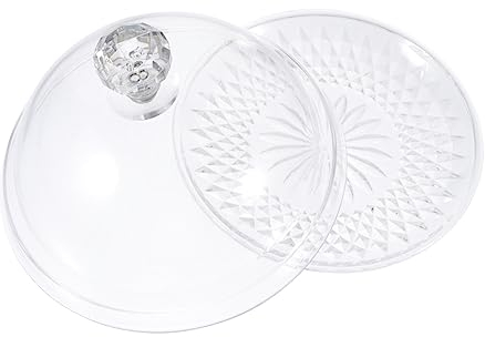 TOPBATHY Bandeja para Tartas con Tapa, Plato Redondo para Postres, Bandeja De PláStico con Cubierta, Ideal para Restaurantes Y Cafeterías, 15cm Plato + 16cm Tapa, Transparente
