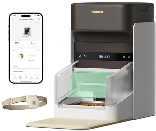 PETLIBRO RFID Automatic Cat Feeder, Collar Tag-Activated Personalized Meals, 5G&2.4G Wi-Fi Programmable Cat Food Dispenser with Cats Recognition & Diet Tracking for Multi-Pet Homes and Different Diets