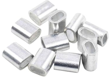 Generisch 200 Stück Aluminiumhülsen Klemme, 3mm Aluminium Pressklemmen Alu Drahtseilklemme