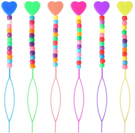 6 Stück Frisurenhilfe Hair Twister mit Farbigen Perlen Haarstyling-Set für Frauen und Mädchen, Haar Zubehör Zopf Hilfe Haargeflecht Werkzeug Haarflechtwerkzeuge für DIY Frisuren, Haarperlen für Zöpfe