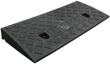 Folpus Almohadilla de umbral de rampa de, accesorios portátiles, almohadilla triangular de escalada para coche, rampa de umbral para cortacésped, Alto 4cm Negro