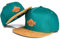 Blackskies® Essentials Snapback Cap - 2er-Set Eltern Kinder - Partnerlook Baseball Cap Mutter-Vater-Kind Geschenk Mini-Me Basecap Papa-Sohn & Mama-Tochter Blaugrün-Braun - 49-54 cm