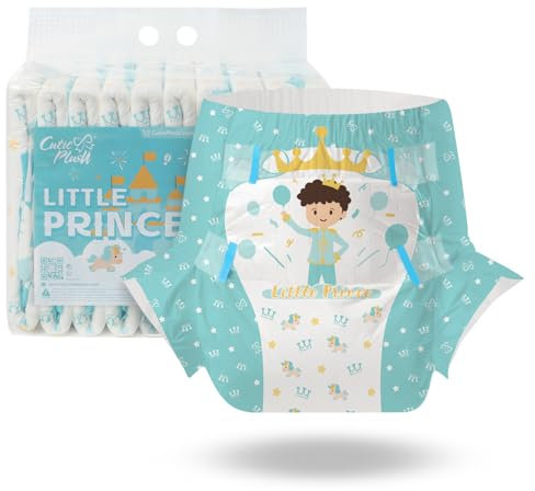 CutiePlusU Pañal adulto 10 piezas Little Castle Prince Bragas Desechables para Incontinencia con Bucles(Large 37-47)